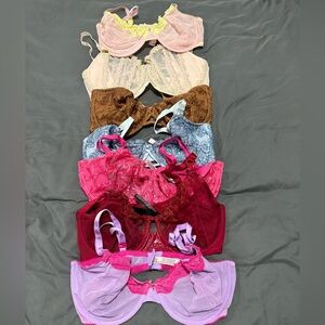Victoria's Secret Lace Bra Collection - Pink, Brown, Blue, Red, Purple